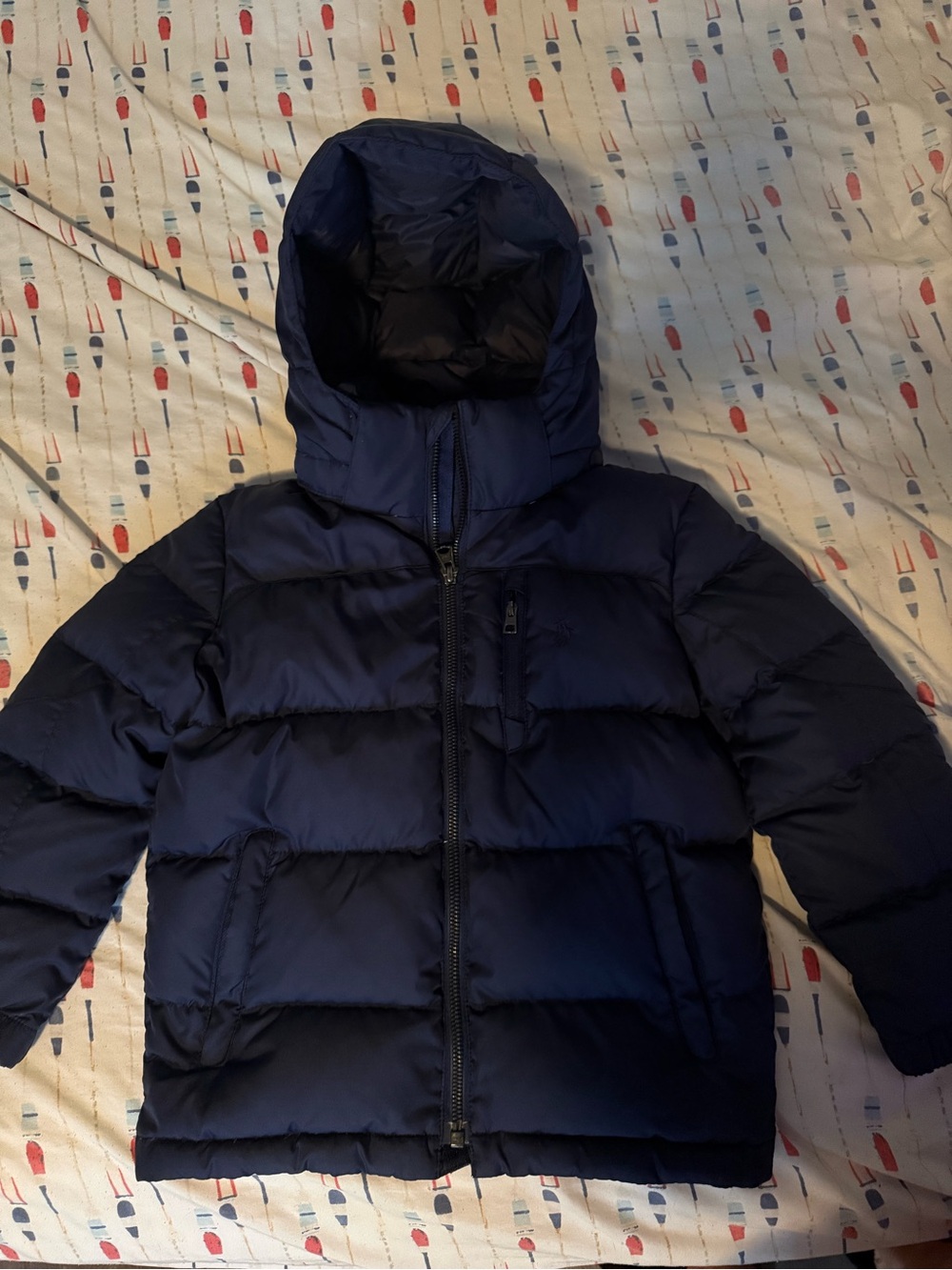 Size 5 Ralph Lauren Navy Hooded Puffer Coat